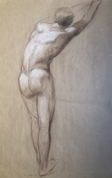 ACADEMY OF ART CANADA Student Academic 19th Century Styled Figure Drawing Study